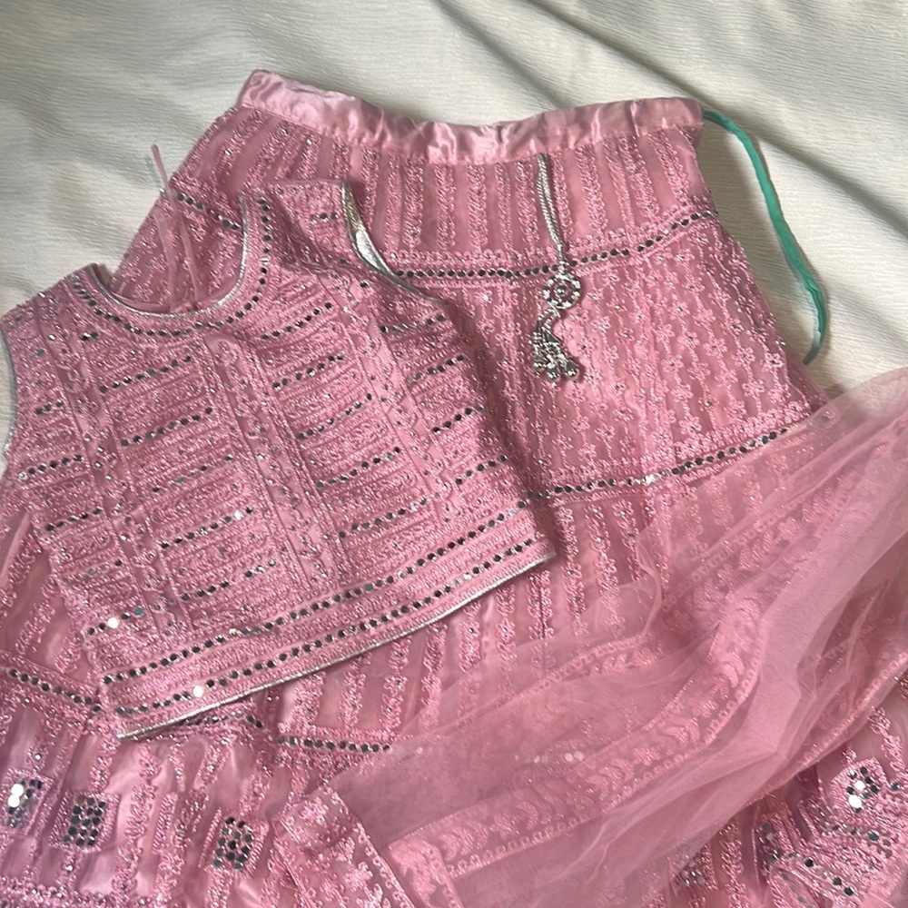 pink and silver sari. set 3 piece’s
